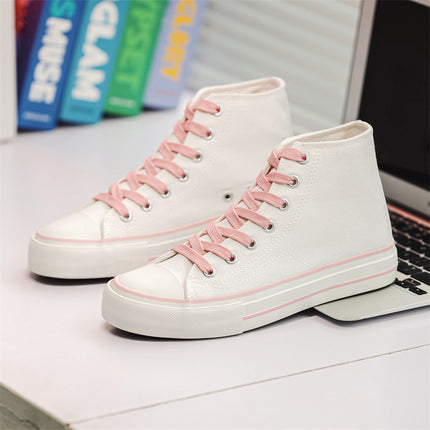 2026 Spring and Autumn New High-Top Canvas Shoes for Female Students, No Logo, Versatile Classic Style, Trendy Casual Sneakers