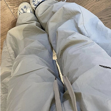 American-Style Pleated Casual Cargo Pants for Women 2025 New Loose Wide-Leg Lazy Slimming Versatile Sports Trousers