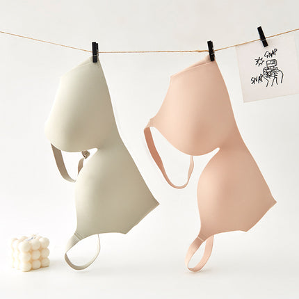 One-Piece Seamless Underwear for Women, Smooth Surface, Wire-Free Bra, Beautiful Back, Integrated Fixed Cup Bra, Lightweight Thin Molded Cup