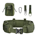 Belt + waistband + waist bag + water bottle buckle + keychain + carabiner (military green)