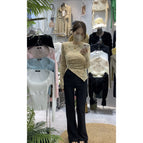 Apricot color [high-quality brushed lace] shopping mall high-quality version / S recommendation within 47.5kg