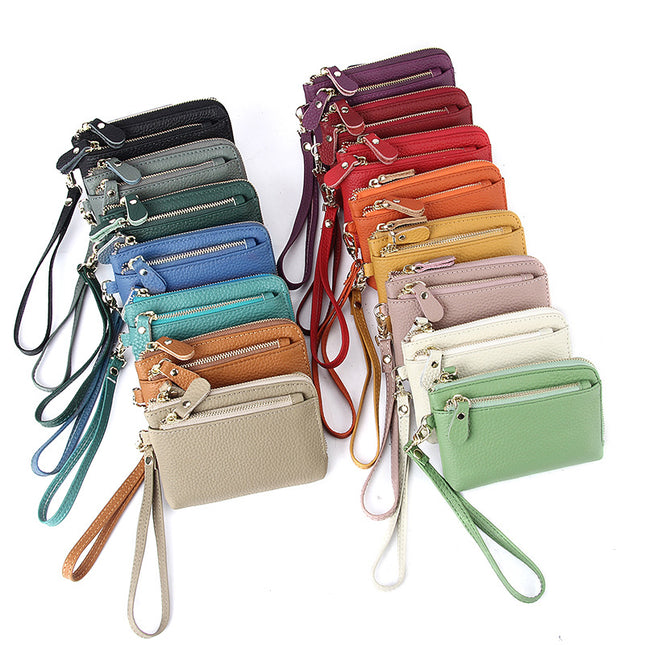 2022 New First Layer Cowhide Hand Small Wallet Simple Multifunctional Genuine Leather Hand with Coin Purse for Women Wholesale