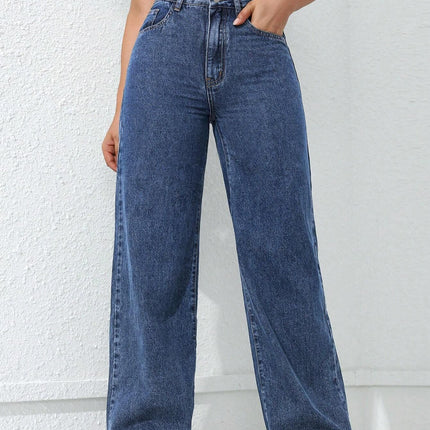 American Wide-Leg Jeans for Women 2025 Spring New Style Washed Loose Slimming Look Straight Floor-Length Denim Pants Jeans