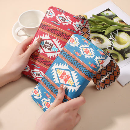 Cross-Border New Model Women's Korean-Style Long Versatile Large-Capacity Double-Layer Retro Pattern Coin Purse and Phone Bag