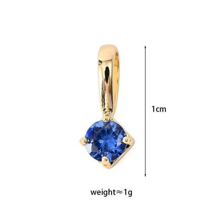 European and American Fashion Free Assembly DIY Accessories Twelve Birthstones December Birthstone Pendant Colorful Zircon Color Retention