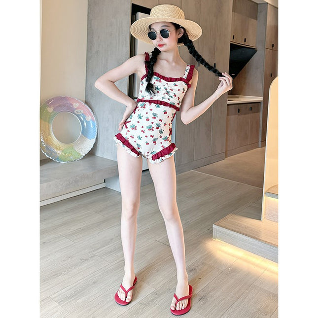 Girls' Stylish One-Piece Swimsuit 2025 New Model, Trendy Swimwear for Older Girls, Internet Celebrity-Inspired Beautiful Swimwear