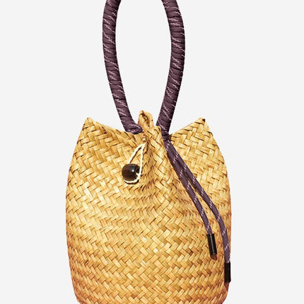 Straw Bag Artificial Flower Handmade DIY Material Bag Handmade Handbag Warm-Up Event Team Building Salon Holiday Gift