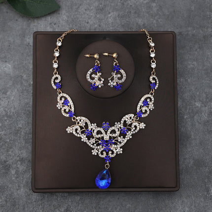 Korean Bride Necklace Earrings Two-piece Decorations Wedding Yarn Wedding Jewelry Wedding Accessories Dance Studio