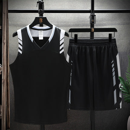 American Basketball Uniform Suit Narrow Shoulder Training Vest Printed Picture Men's Sportswear Wholesale Youth Game Team Uniform