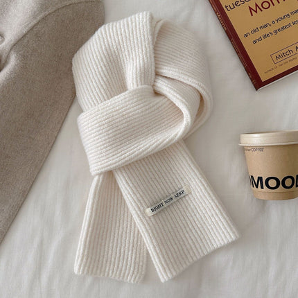2025 Autumn and Winter New Wool Blended Pure Color Scarf for Female Students Korean Style Simple and Versatile Warm Couple Scarf