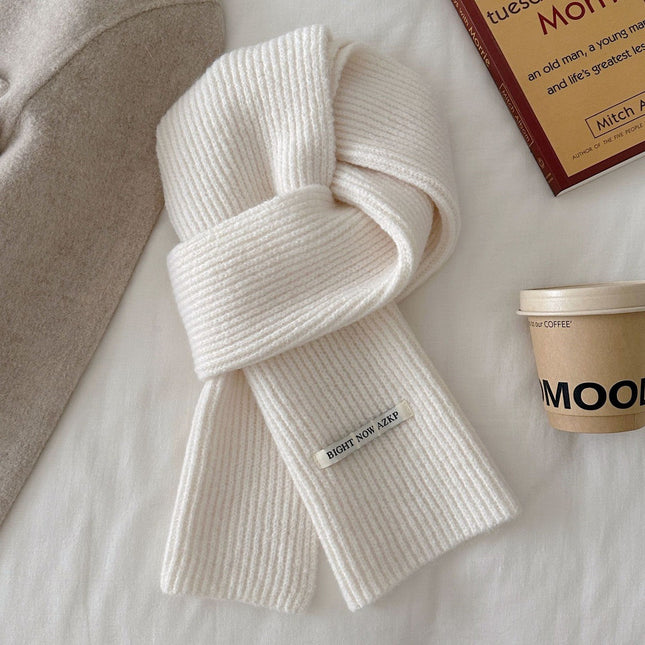 2025 Autumn and Winter New Wool Blended Pure Color Scarf for Female Students Korean Style Simple and Versatile Warm Couple Scarf