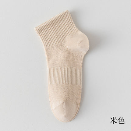 Spring and summer Women's Mid-tube mesh cotton socks antibacterial deodorant breathable waist socks summer thin sports boneless socks