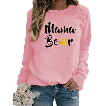 Ebay/wish AliExpress Amazon cross-border mama dog feet printed crew neck vests Europe and the United States autumn and winter leisure