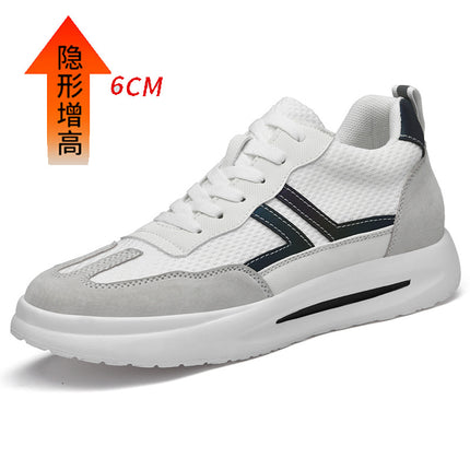 Men's Shoes New Elevated 8cm Casual Board Shoes Men's Summer Cloth Ventilated Sports Trendy Shoes Youth Fashion Torre Shoes