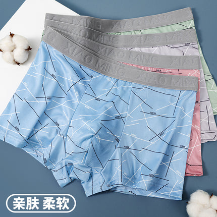 Foreign Trade Solid Color Milk Cotton High-end Men's Underwear Non-marking Breathable High-elastic plus size Loose Boxer Pants Boxer Pants