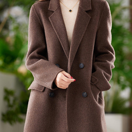 Yak Wool Coat Blazer for Women, Autumn and Winter New Style, Vintage Fashion, Casual Slimming Versatile Wool Coat