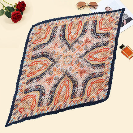 New wrinkled small square scarf female Korean imitation silk printed wrinkled small scarf Joker scarf decorative scarf wholesale