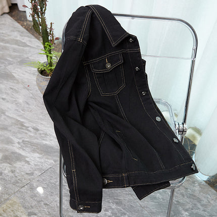 Fertilized Extra Large Loose Denim Coat fleece-lined Thickened plus size Men's Winter Jacket Warm Quilted Two-piece Top