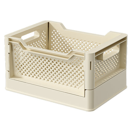 Folding Storage Basket Household Dormitory Desktop Finishing Storage Basket Stackable Wheeled Outdoor Car Large Storage Frame