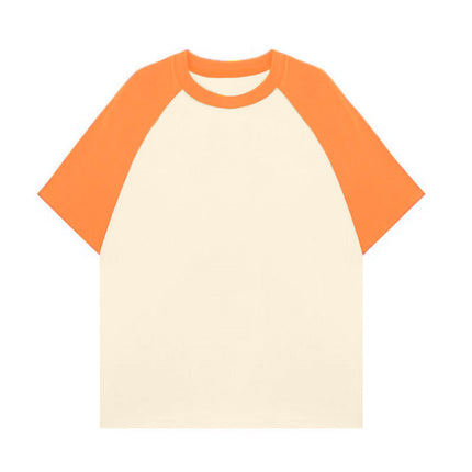Cross-Border Supply Manufacturer Direct Sales T-Shirt Custom Round Neck Loose Raglan Short-Sleeved T-Shirt Light Board Blank Board Summer Girls