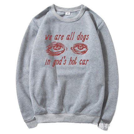 2023 European and American Export Print We Are Dogs Letter Trendyy Round Neck Sweatshirt Autum Printed Top