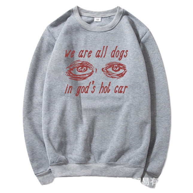 2023 European and American Export Print We Are Dogs Letter Trendyy Round Neck Sweatshirt Autum Printed Top