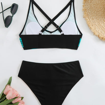 New European and American Cross-Border Split Swimsuit Women's Bikini Large Size Triangle Bikini Swimsuit