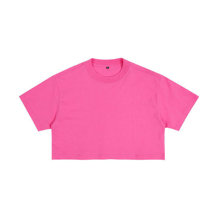 European Size Ins Pure Cotton Sexy Crop Top Loose Women's Short Sleeve T-Shirt with Logo Printed Same Day Shipping Crop Top