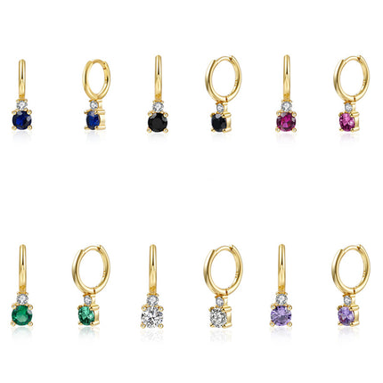 Amazon, Aliexpress, Temu, Shein, European and American Cross-Border Popular Luxury Zircon Earrings Wholesale