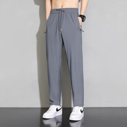 Summer Thin Ice Silk Pants Men's Dape Loose Leg Air Conditioning Pants Summer Breathable Casual Sports Pants