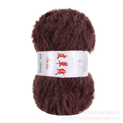 Nine-color bird thick fur line imitation fur fluff line long hair mink hat handmade scarf knitting diy wool ball