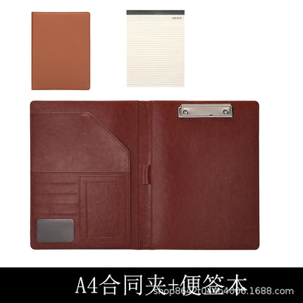 A4 Folder Calculator Multifunctional Leather Document Folder Office Contract Folder with Manager Folder Storage