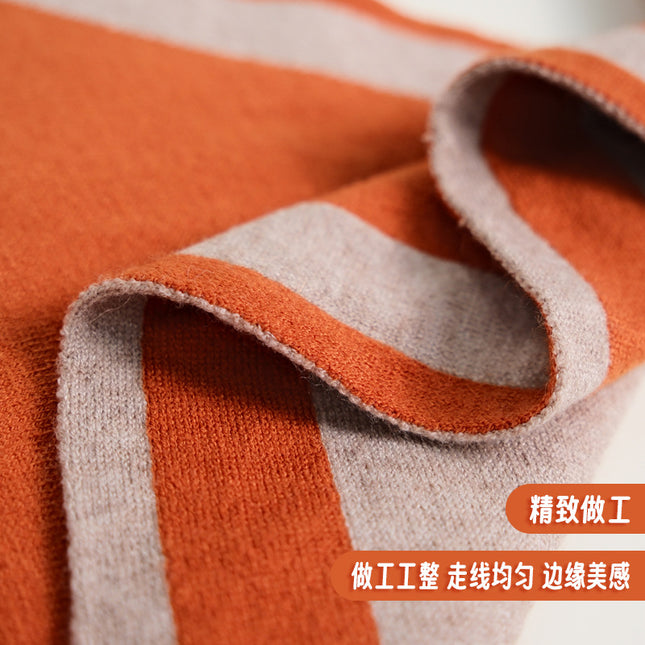 Autumn and Winter Magnetic Buckle Coloring Border Knitted Double-Sided Triangle Towel Women's Small Golden Ball High-grade Neck Protection Neck Shawl