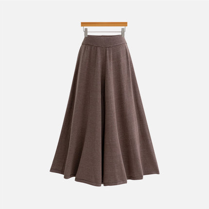 100.00kg Wool Pure Pleated Women's Skirt Elegant Mid-length Knitted High Waist Skirt Skirt Loose plus size Large Swing Skirt