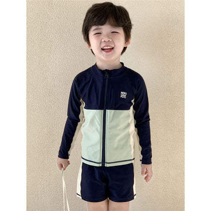 Children's Swimsuit Boys' Swimsuit 2025 New Boys' Swimming Trunks Split Swimsuit Suit High-End Wetsuit Trendy