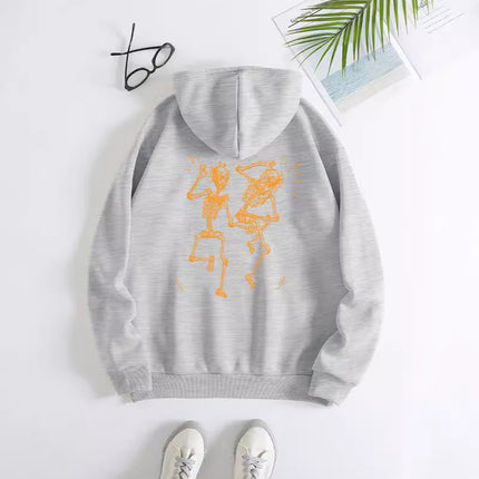 Shang Joker Hooded Sweat Back Skull Dancing Print