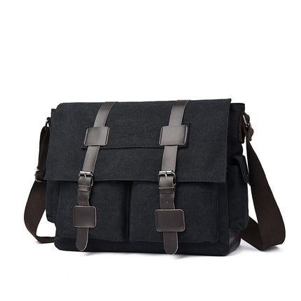 Korean Style Canvas Crossbody Bag Trendy Shoulder Bag Men's Large Capacity Student Computer Bag Camera Bag Large Factory Direct Sale