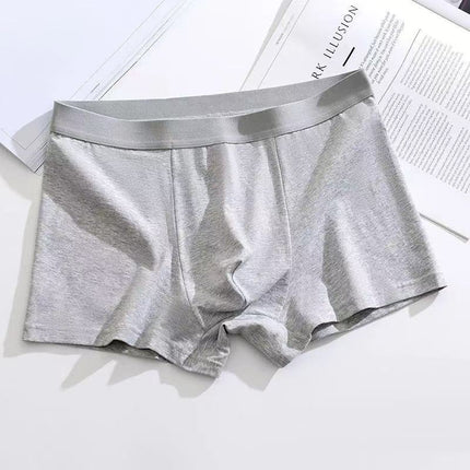 Underwear Men's High-End Boxer Briefs Antibacterial Breathable Mid-Waist Solid Color Versatile Comfortable Skin-Friendly Underwear Men's Pure Cotton