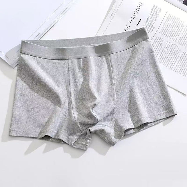 Underwear Men's High-End Boxer Briefs Antibacterial Breathable Mid-Waist Solid Color Versatile Comfortable Skin-Friendly Underwear Men's Pure Cotton