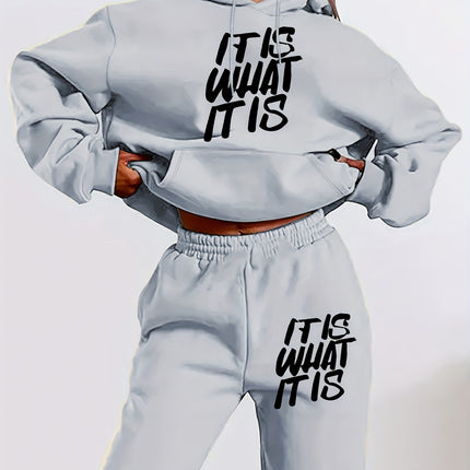 2024 Amazon Letter Print Casual Women's Sweatshirt Set Autumn Long Sleeve Hooded Sweatshirts Easiest for Match