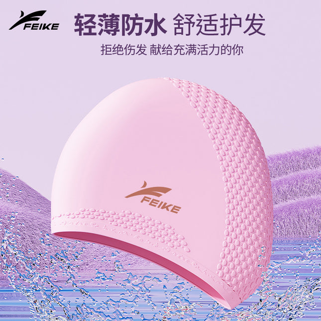 Adult Wholesale Water Drop Hat Unisex Waterproof Non-Stretching Solid Color High Elastic Silicone Swimming Hat