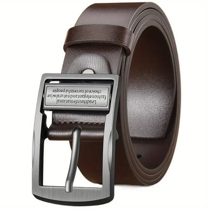 Vintage Belt Men's Genuine Leather Casual Business Simple Cowhide Belt Men's Young and Middle-aged Fashionable All-match Pin Buckle Belt