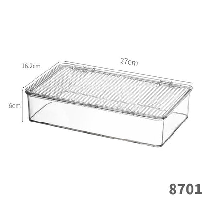 Storage Box PET Transparent Acrylic Rectangular Cosmetic Station Snack Kitchen Sundries Storage Box with Lid