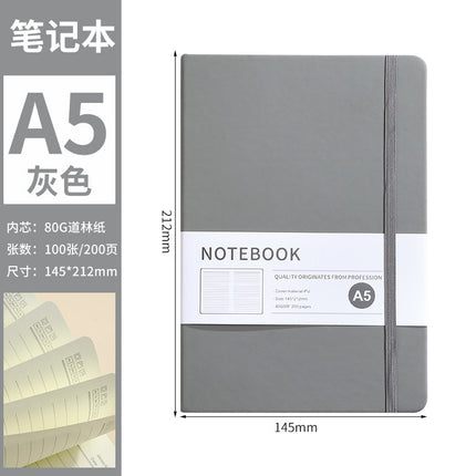 A5 imitation leather strap notebook cross-border in stock business office hard leather notebook elastic band notepad can be customized