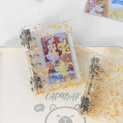 Cross-Border Spot Transparent Acrylic Loose-Leaf Book with Removable Shell Fantasy Gold Foil A7M5 Handbook Folder