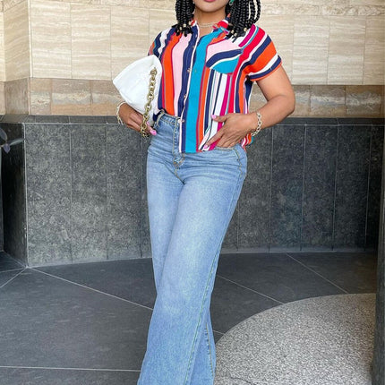 Cross-Border E-Commerce Women's Clothing Tiktok Pop In-Stock Plus-Size Jeans for Women High-Stretch Zipper Slim-Fit Wide-Leg