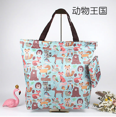 Water-Repellent Oxford Cloth Shopping Bag Foldableable Environmentally Friendly Bag Large Capacity Supermarket Grocery Shopping Bag Satchel Bag Handbag