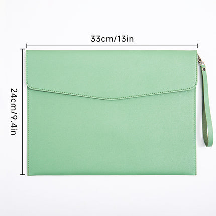 Magnetic suction leather file bag large capacity business meeting file bag waterproof office information storage book custom logo