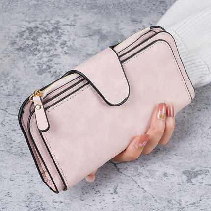 Cross-Border Hot Selling Long Buckle Women's Wallet Coin Purse Multi-Color Card Slot Mobile Phone Bag Clutch Bag Card Holder Wallet
