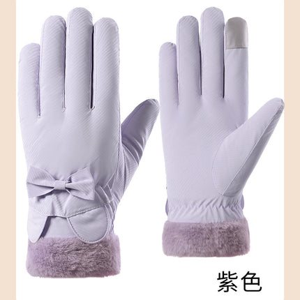 New Cycling Gloves for Women in Winter, Warm and Windproof, Riding Electric Bikes, Skiing, Waterproof, Velvet, Thickeneded, Cold-Proof and Touch-Screen
